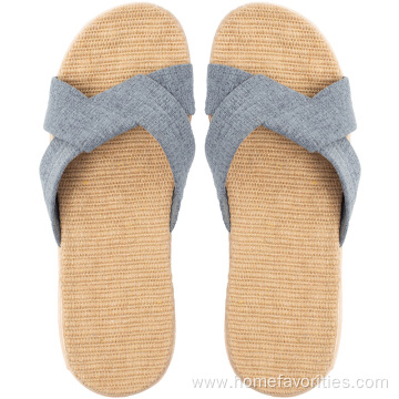 Home Breathable Non-slip Mute Flax Slides